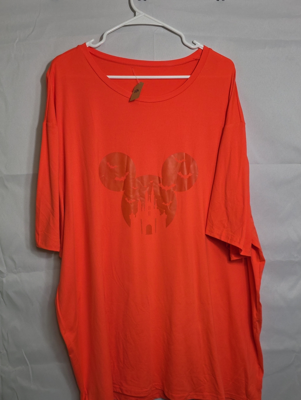 Women's Halloween Orange Short-Sleeve Graphic Disney Castle Tee 5XL (W715)